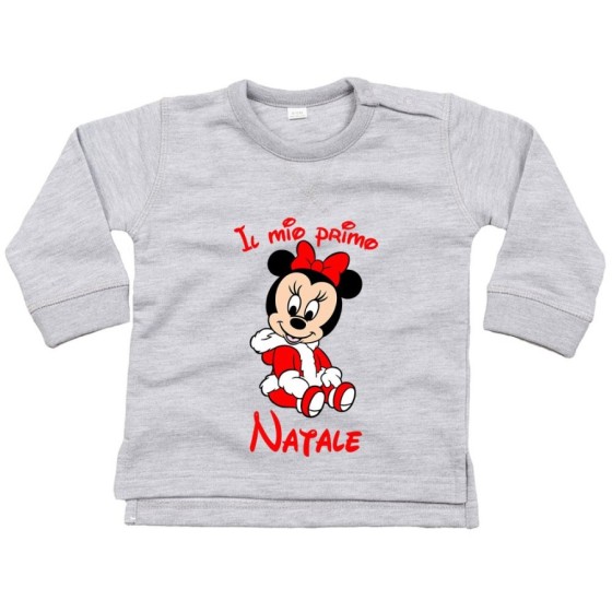 Felpa neonata personalizzabile con nome il mio primo natale con minnie Natale