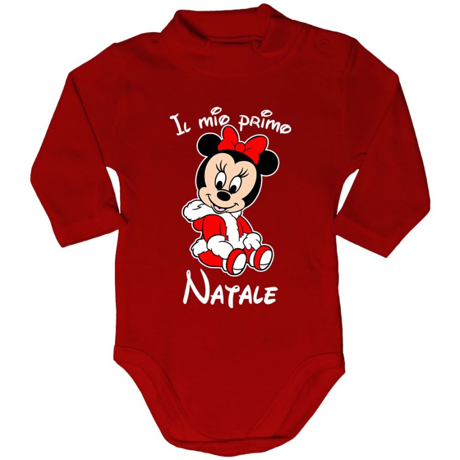 Body lupetto neonata personalizzabile con nome il mio primo natale con minnie Natale