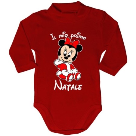 Body lupetto neonata personalizzabile con nome il mio primo natale con minnie Natale