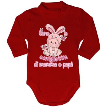 Body lupetto neonata sono la coniglietta di mamma e papà Per la famiglia