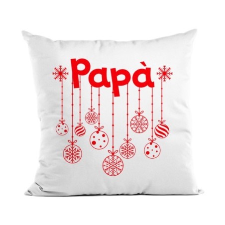 Cuscino personalizzato con nome e addobbi natalizi papà Natale