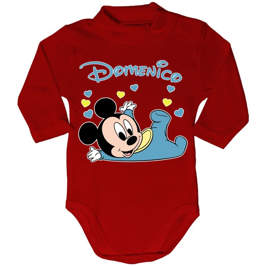 Body lupetto neonato personalizzato con nome baby topolino Cartoon