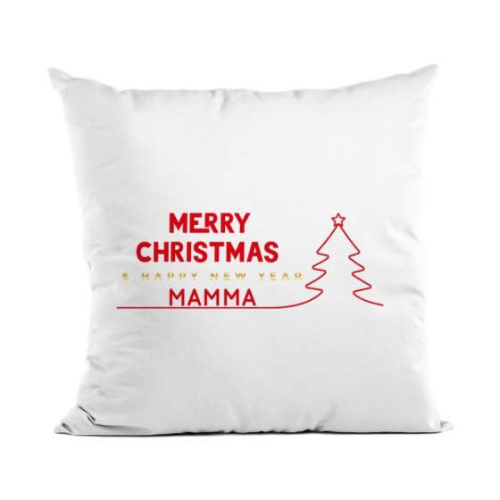 Cuscino personalizzato con nome merry christmas and happy new year mamma Natale