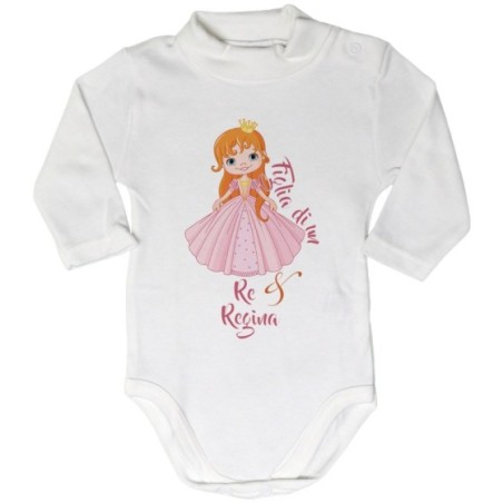 Body lupetto neonata figlia di un re e regina royal