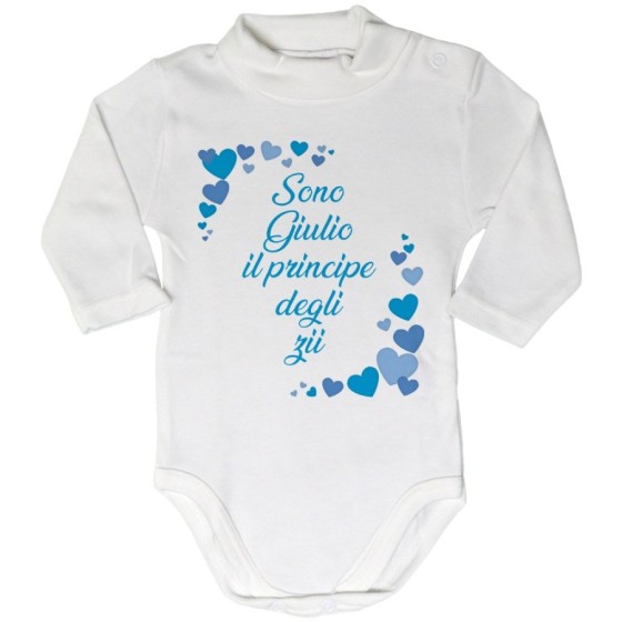 Body lupetto neonato personalizzato  nome e tanti cuori sono il principe di zio degli zii Per gli zii