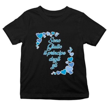 T-shirt bambino personalizzata  nome e tanti cuori sono...