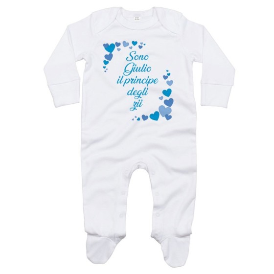 Tutina neonato personalizzata  nome e tanti cuori sono il principe di zio degli zii Per gli zii
