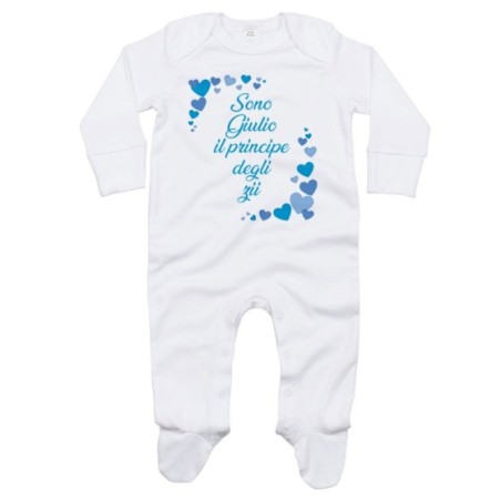Tutina neonato personalizzata  nome e tanti cuori sono il...