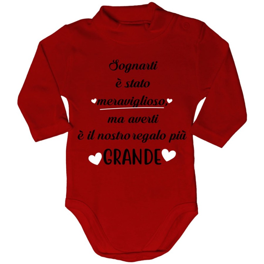Body lupetto neonato sognarti è stato meraviglioso ma averti è il nostro regalo più grande Per la famiglia