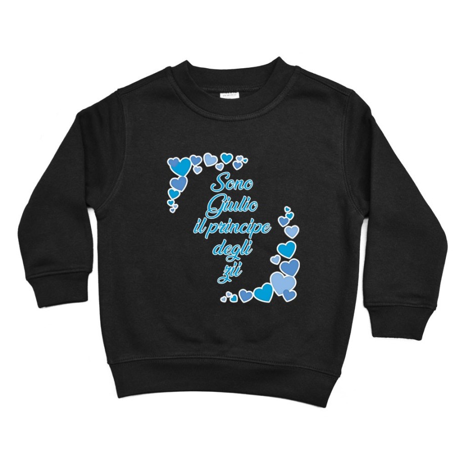 Felpa bambino personalizzata  nome e tanti cuori sono il principe di zio degli zii Per gli zii