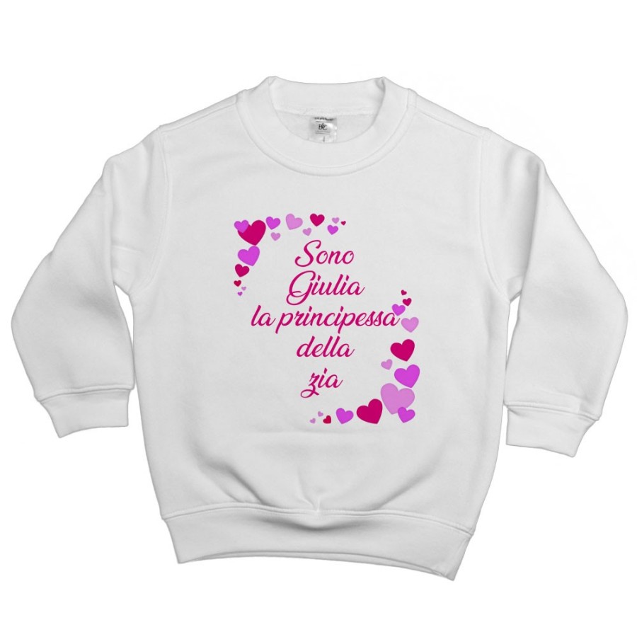 Felpa bambino personalizzata  nome e tanti cuori sono il principe di zio degli zii Per gli zii