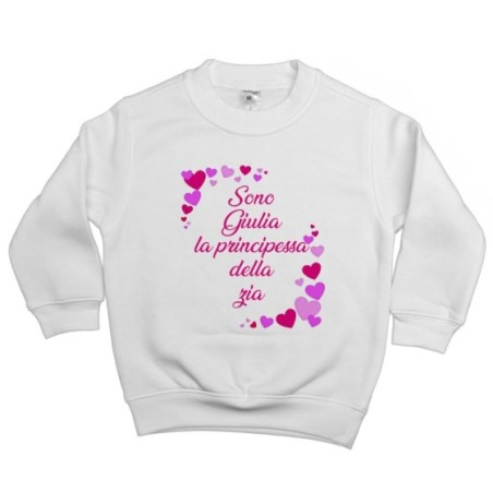 Felpa bambino personalizzata  nome e tanti cuori sono il principe di zio degli zii Per gli zii