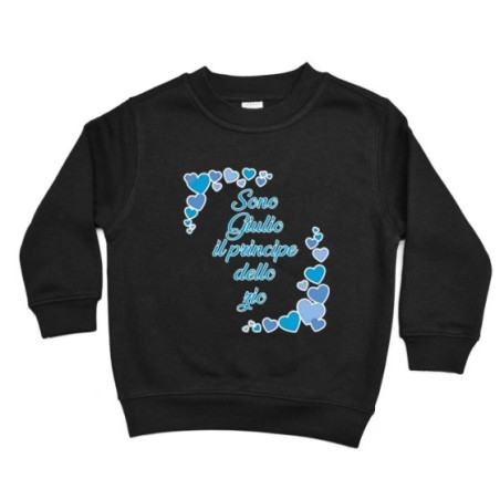 Felpa bambino personalizzata  nome e tanti cuori sono il principe di zio degli zii Per gli zii