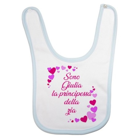Bavaglino neonato personalizzato  nome e tanti cuori sono il principe di zio degli zii Per gli zii
