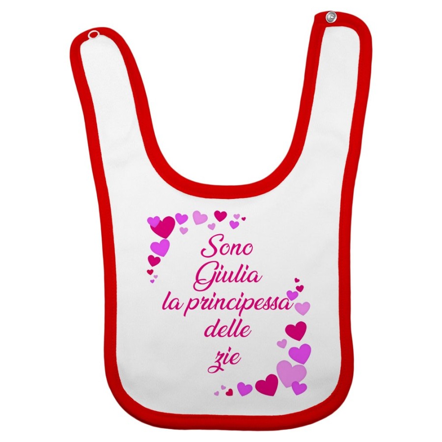 Bavaglino neonato personalizzato  nome e tanti cuori sono il principe di zio degli zii Per gli zii