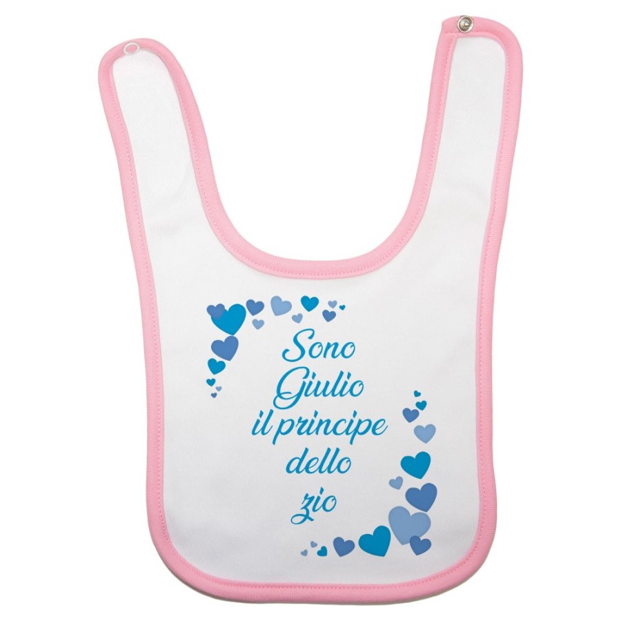 Bavaglino neonato personalizzato  nome e tanti cuori sono il principe di zio degli zii Per gli zii
