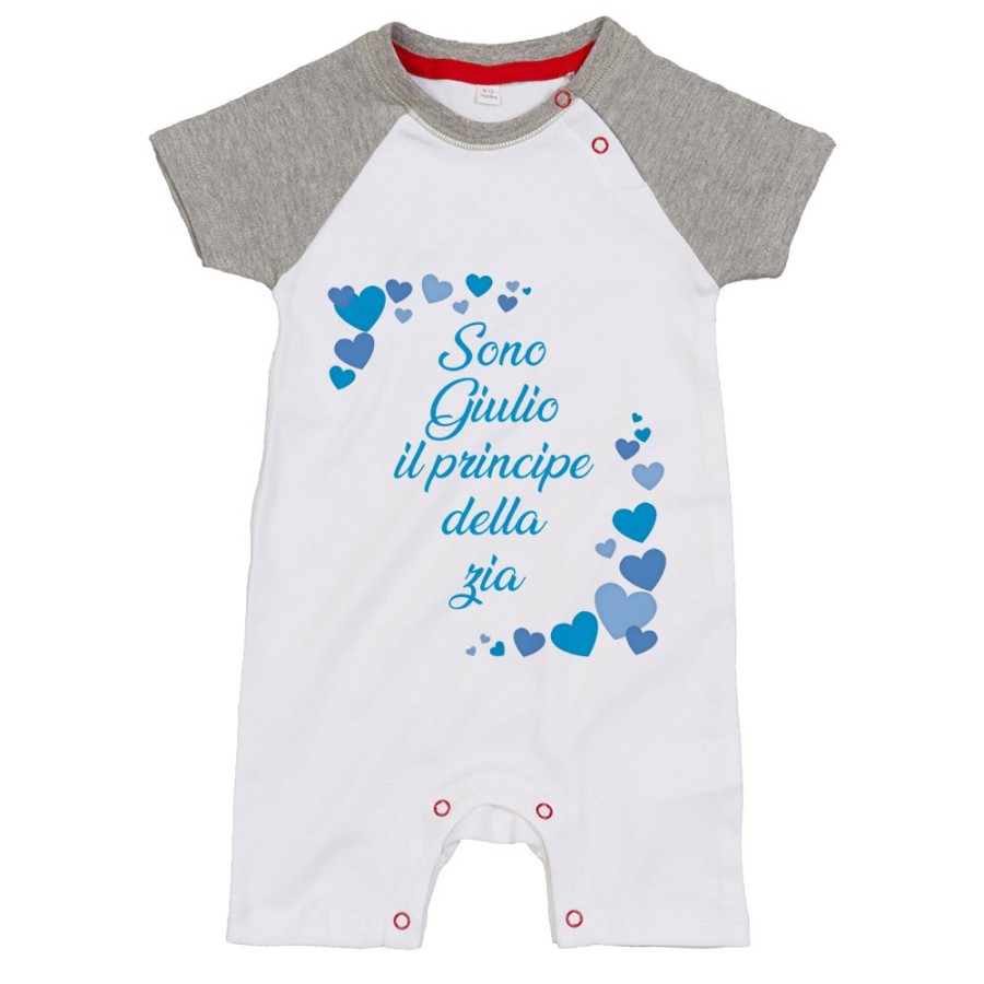 Pagliaccetto neonato personalizzato  nome e tanti cuori sono il principe di zio degli zii Per gli zii