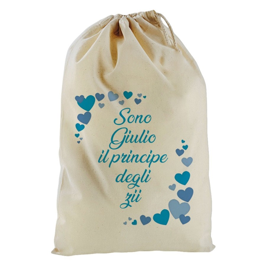 Sacchetto nascita bimbo personalizzato  nome e tanti cuori sono il principe di zio degli zii Per gli zii