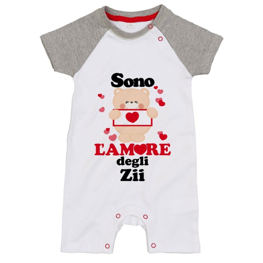 Pagliaccetto neonato personalizzato  nome e orsetto sono amore di zio degli zii Per gli zii