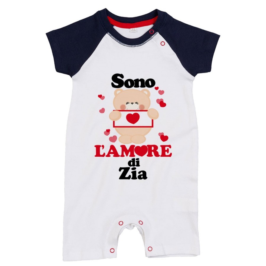 Pagliaccetto neonato personalizzato  nome e orsetto sono amore di zio degli zii Per gli zii