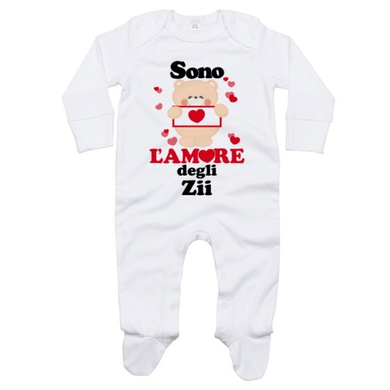 Tutina neonato personalizzata  nome e orsetto sono amore di zio degli zii Per gli zii