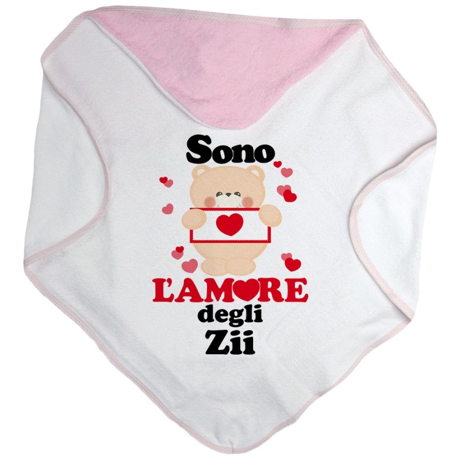Accappatoio neonato personalizzato  nome e orsetto sono amore di zio degli zii Per gli zii