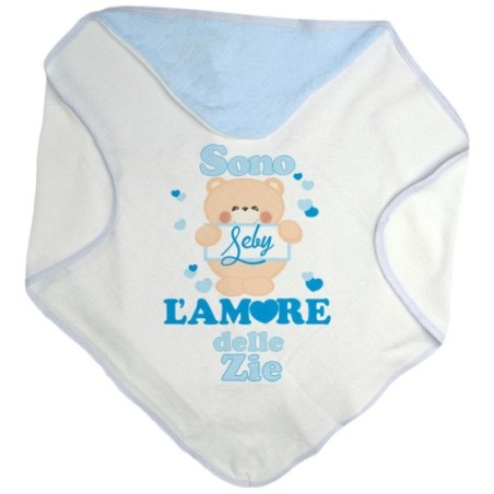 Accappatoio neonato personalizzato  nome e orsetto sono amore di zio degli zii Per gli zii