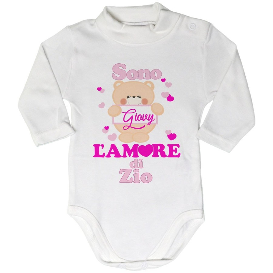 Body lupetto neonato personalizzato  nome e orsetto sono amore di zio degli zii Per gli zii