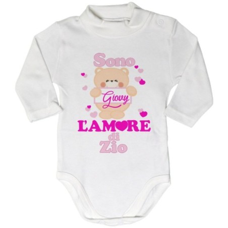 Body lupetto neonato personalizzato  nome e orsetto sono amore di zio degli zii Per gli zii