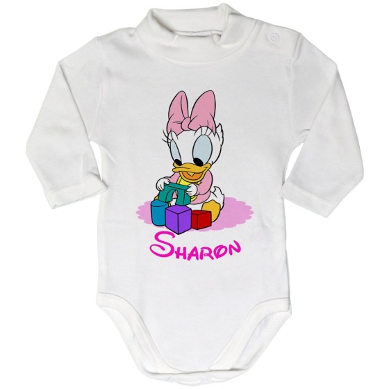 Body lupetto neonata personalizzato con nome baby paperina Cartoon