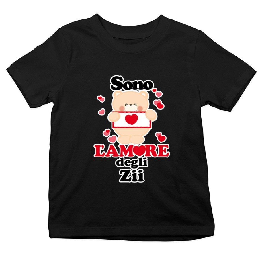T-shirt bambino personalizzata  nome e orsetto sono amore di zio degli zii Per gli zii