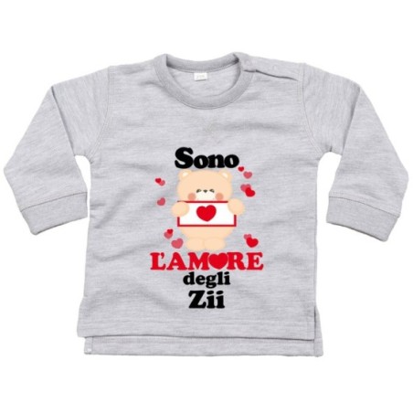 Felpa neonato personalizzata  nome e orsetto sono amore...