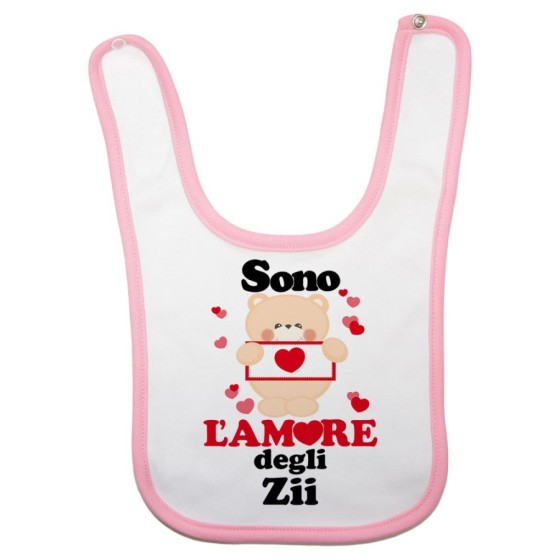 Bavaglino neonato personalizzato  nome e orsetto sono amore di zio degli zii Per gli zii