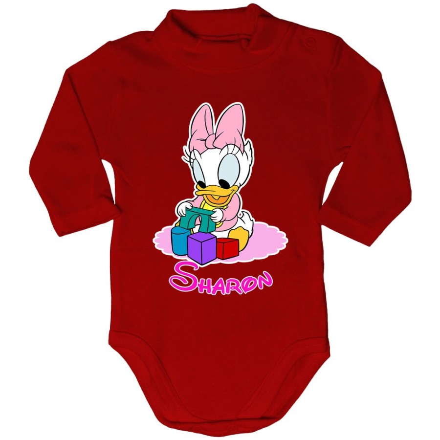 Body lupetto neonata personalizzato con nome baby paperina Cartoon