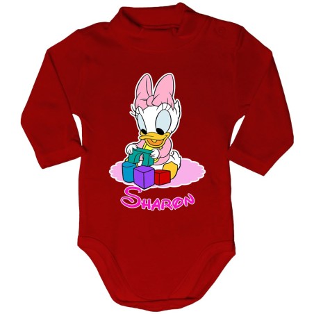 Body lupetto neonata personalizzato con nome baby paperina Cartoon
