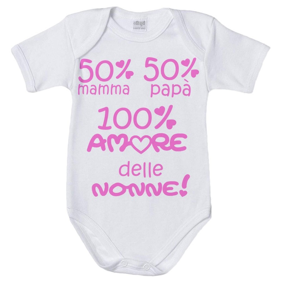 Body neonato 50% mamma 50% papà 100% amore del nonno dei nonni Per i nonni