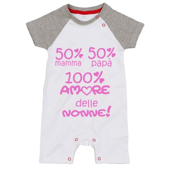 Pagliaccetto neonato 50% mamma 50% papà 100% amore del nonno dei nonni Per i nonni