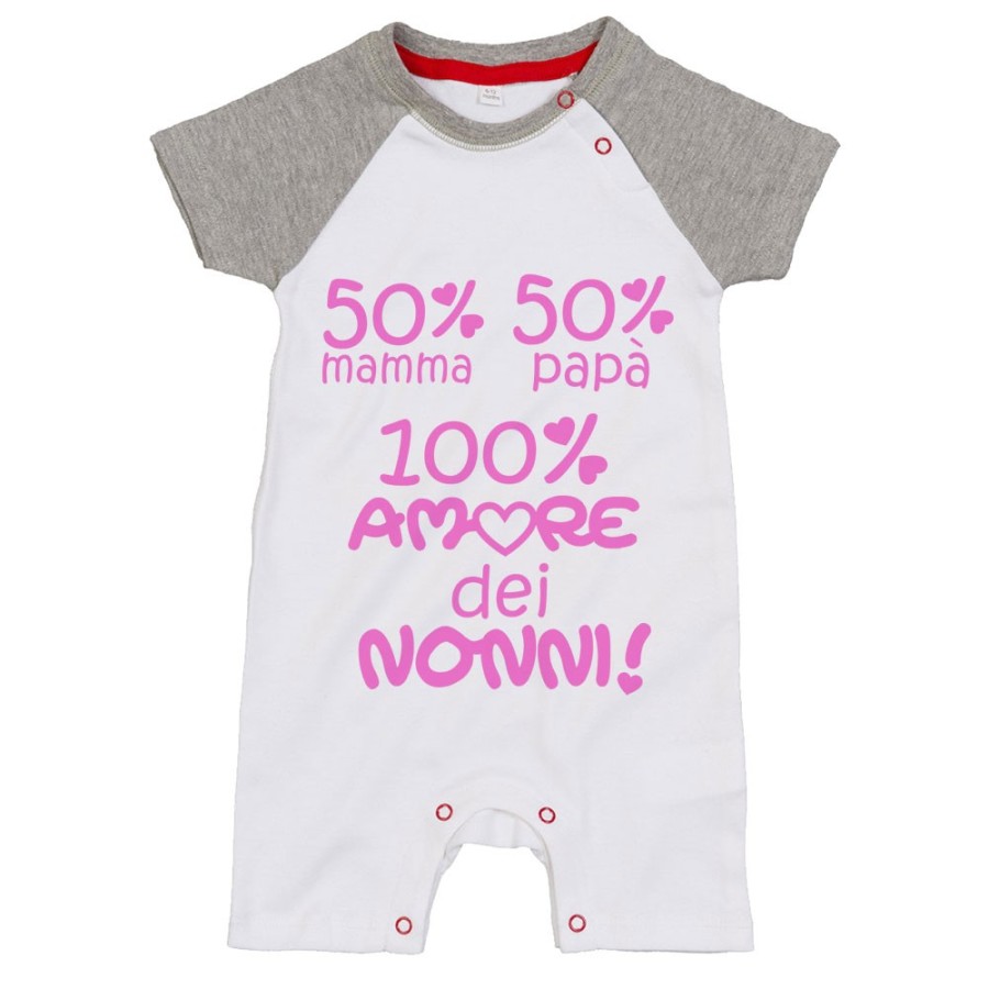 Pagliaccetto neonato 50% mamma 50% papà 100% amore del nonno dei nonni Per i nonni