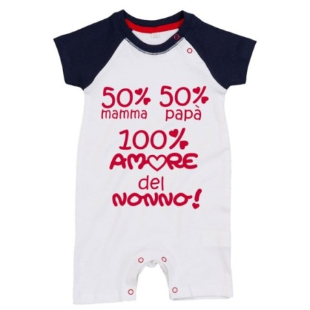 Pagliaccetto neonato 50% mamma 50% papà 100% amore del nonno dei nonni Per i nonni
