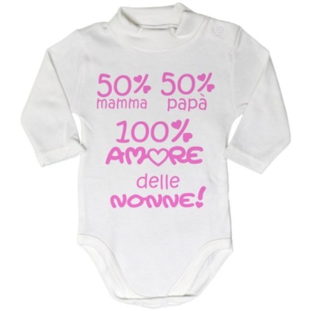 Body lupetto neonato 50% mamma 50% papà 100% amore del...