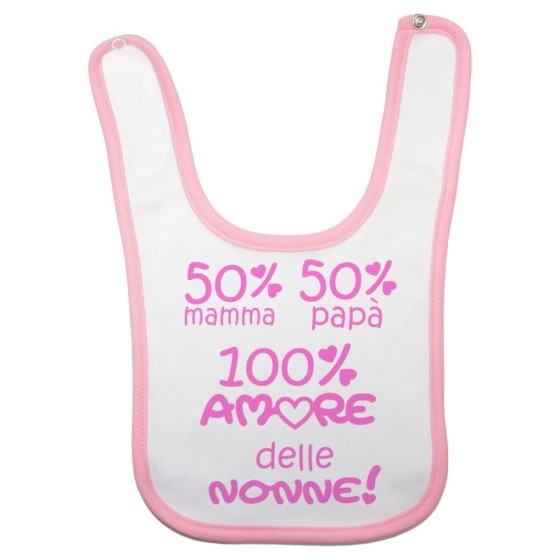 Bavaglino neonato 50% mamma 50% papà 100% amore del nonno dei nonni Per i nonni