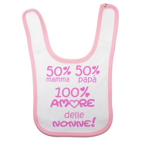Bavaglino neonato 50% mamma 50% papà 100% amore del nonno dei nonni Per i nonni