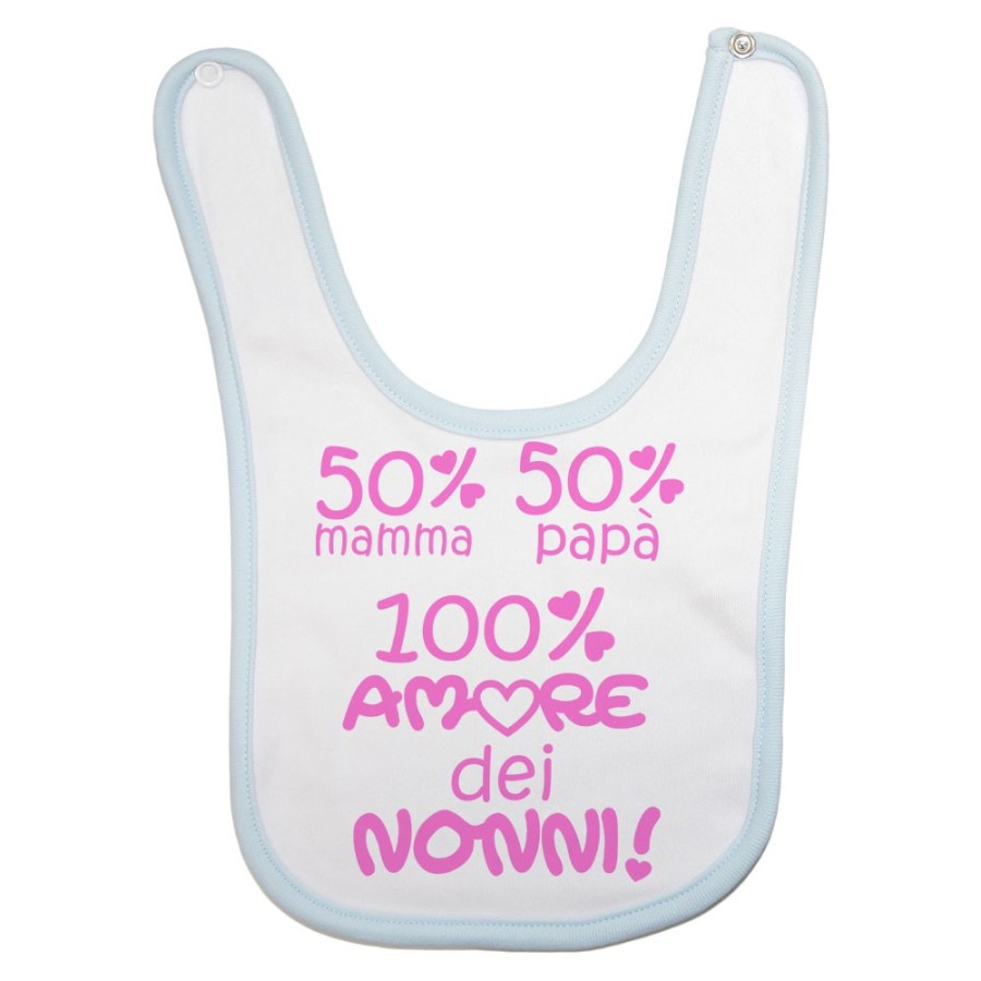 Bavaglino neonato 50% mamma 50% papà 100% amore del nonno dei nonni Per i nonni