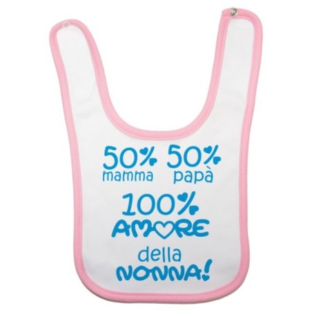 Bavaglino neonato 50% mamma 50% papà 100% amore del nonno dei nonni Per i nonni