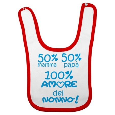 Bavaglino neonato 50% mamma 50% papà 100% amore del nonno dei nonni Per i nonni