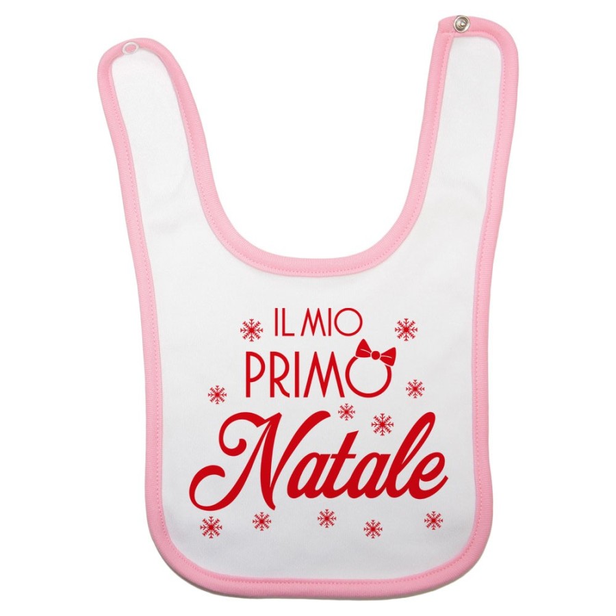 Bavaglino neonata personalizzabile con nome il mio primo natale con fiocco Natale
