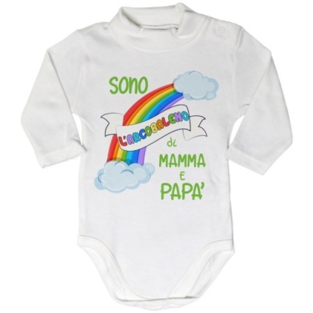 Body lupetto neonato sono l'arcobaleno di mamma e papà