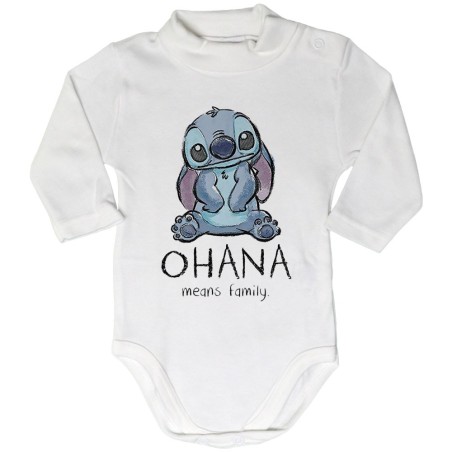Body lupetto neonato con stitch ohana means family