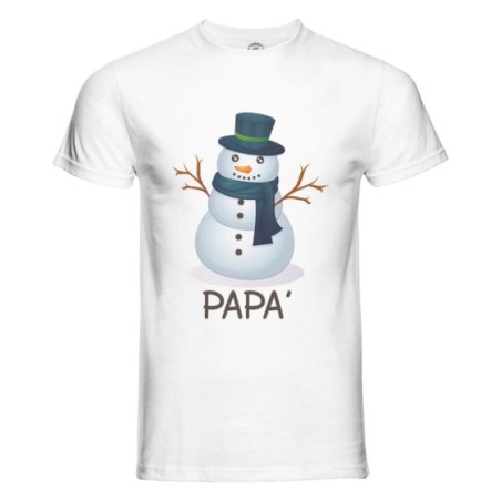 T-shirt uomo personalizzabile con nome pupazzo di neve papà Natale