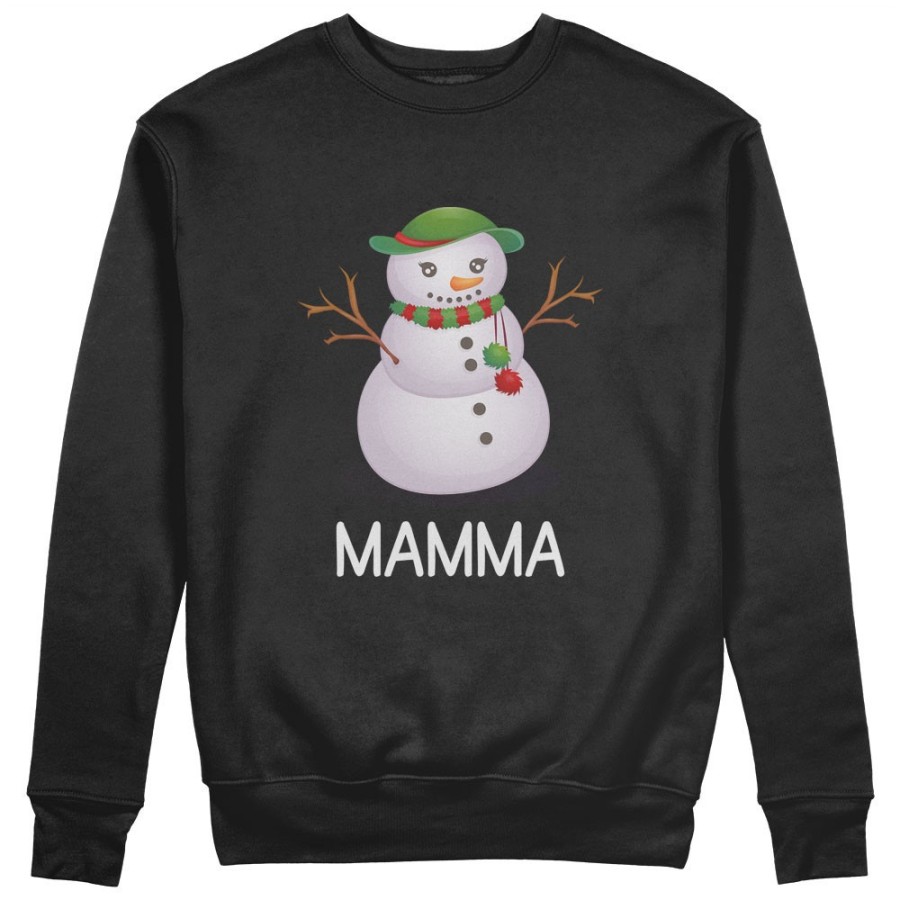 Felpa donna personalizzabile con nome pupazzo di neve mamma Natale